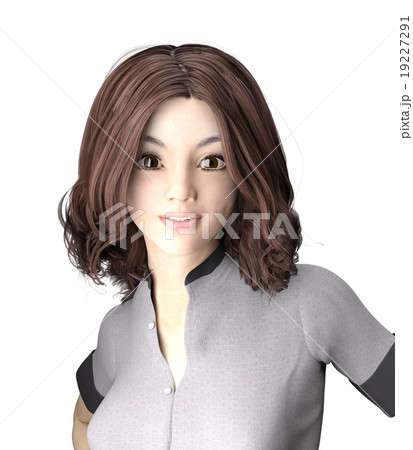 ウェーブヘアの女性 Perming3dcgイラスト素材のイラスト素材 ウェーブヘアの女性 Perming3dcgイラスト素材のイラスト素材