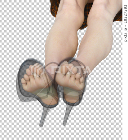 フットケアイメージ　透けて見える靴の中の足 perming3DCGイラスト素材 19227293