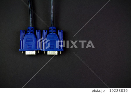 VGA cable on black background 19228836