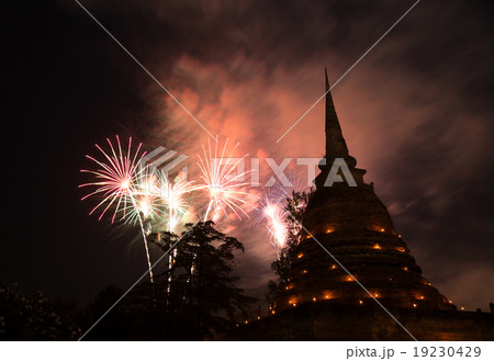 Fireworks in Loy Krathong festival at Sukhothai  19230429