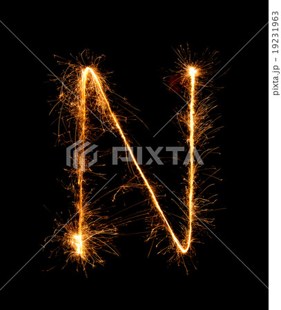 Sparkler firework light alphabet N Sparkler firework light alphabet N 19231963