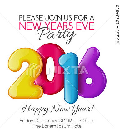 Invitation to New Year party with color numbers Invitation to New Year party with color numbers 19234830