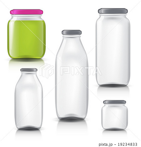 Glass bottles empty transparent set. Template of Glass bottles empty transparent set. Template of 19234833