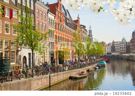 One of canals in Amsterdam, Holland 19235602