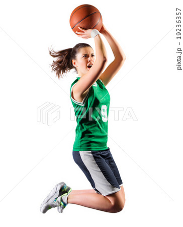 Young girl basketball player 19236357