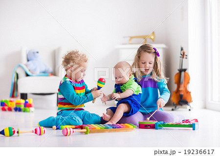 Music for kids, children with instruments 19236617