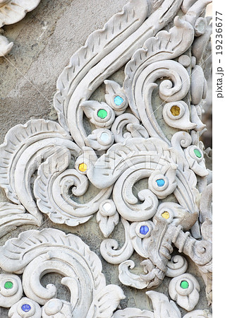 Stucco white sculpture decorative pattern Stucco white sculpture decorative pattern 19236677