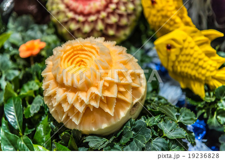 Melon carving craft. 19236828
