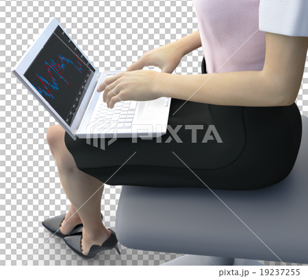 A woman using a personal computer perming3DCG Illustration material 19237255