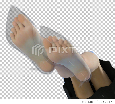Foot care image Foot in transparent shoe perming3DCG Illustration material 19237257