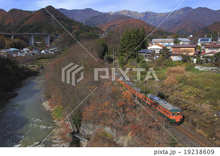 諏訪峡を行く上越線115系電車 諏訪峡を行く上越線115系電車 19238609