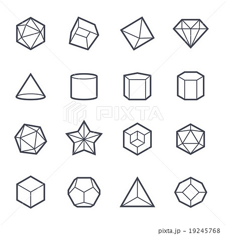 Geometric Shapes Vector Bold Stroke Icon 19245768