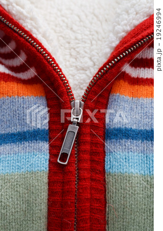 Sweater zipper close up 19246994