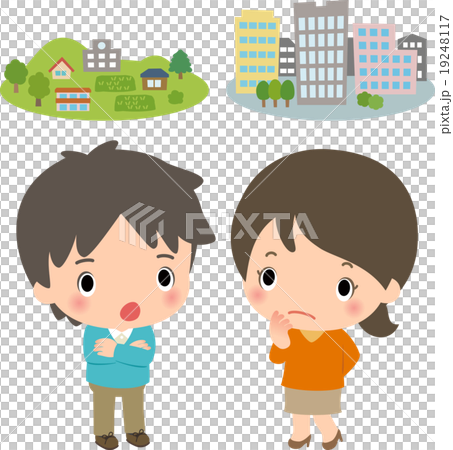 Images of urban and rural areas and young men and women 19248117