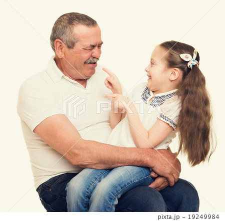 Grandfather and grandchildren portrait Grandfather and grandchildren portrait 19249984