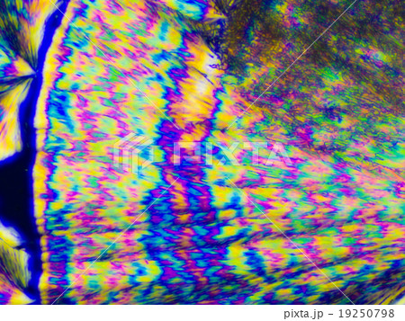 極彩色のポップアートな柄のビタミンCの顕微鏡写真 19250798