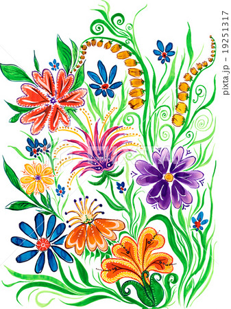 flower background - watercolor painting on paper 19251317