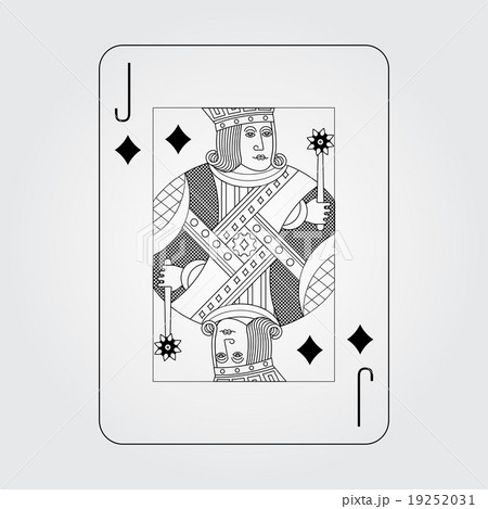Single Playing Cards Vector Jack Diamondsのイラスト素材