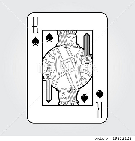 Single playing cards vector: Spades King 19252122