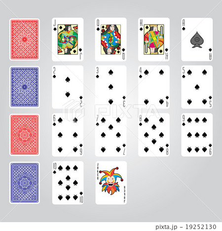Single playing cards vector: Spades 19252130