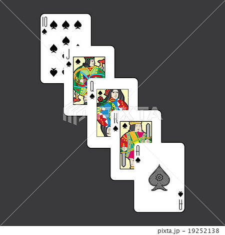 Single playing cards vector: Spades 19252138