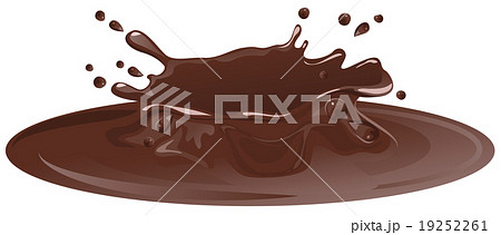 Hot chocolate puddle. Brown chocolate splash 19252261