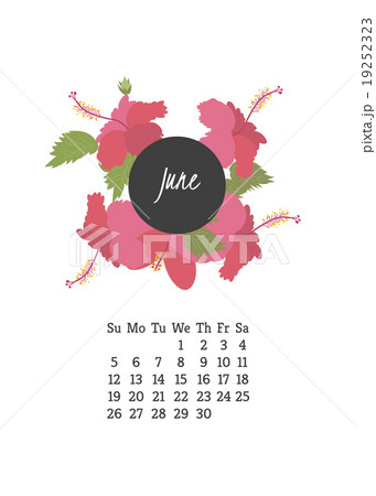 Calendar for 2016 with flowers  hibiscus 19252323