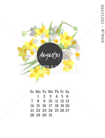 Calendar for 2016 with flowers narcissus 19252399