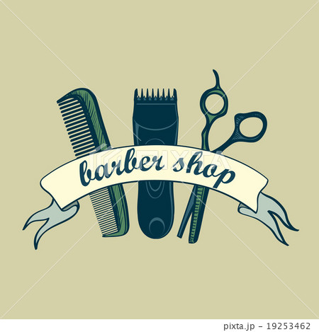 Vintage Barber Shop Labelのイラスト素材