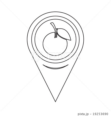 Map Pointer Orange Fruit Icon 19253690