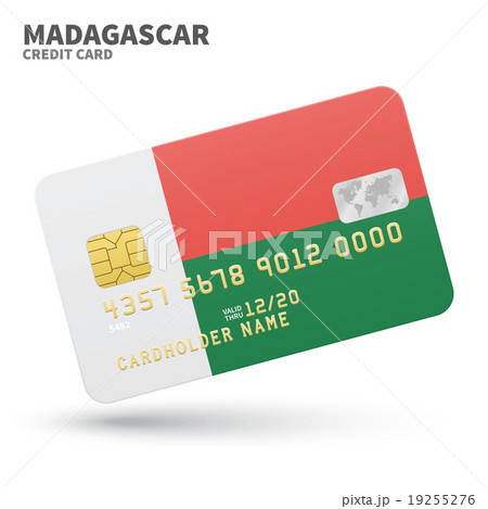 Credit card with Madagascar flag background for 19255276
