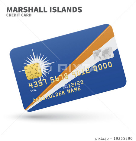 Credit card with Marshall Islands flag background 19255290