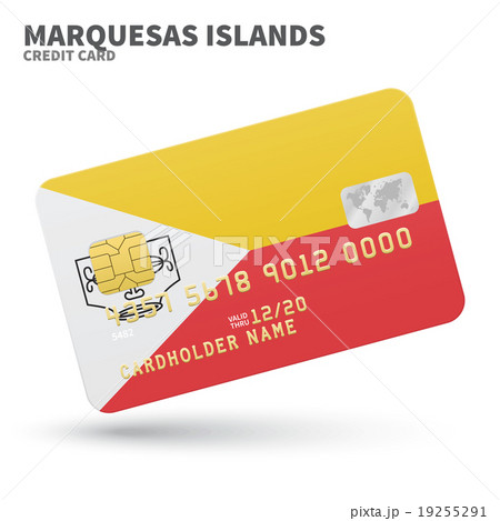 Credit card with Marquesas Islands flag background Credit card with Marquesas Islands flag background 19255291
