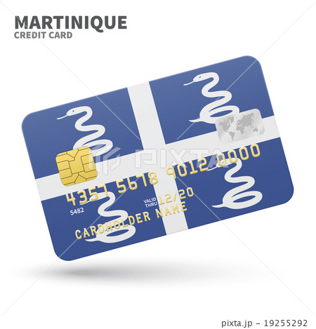 Credit card with Martinique flag background for 19255292