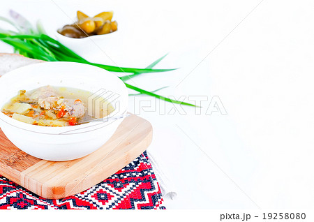 Soup with pickled cucumbers Soup with pickled cucumbers 19258080