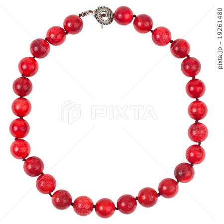 round necklace from red sponge coral beads round necklace from red sponge coral beads 19261480