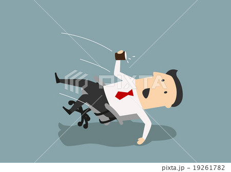 Businessman in an office chair falls backwards Businessman in an office chair falls backwards 19261782