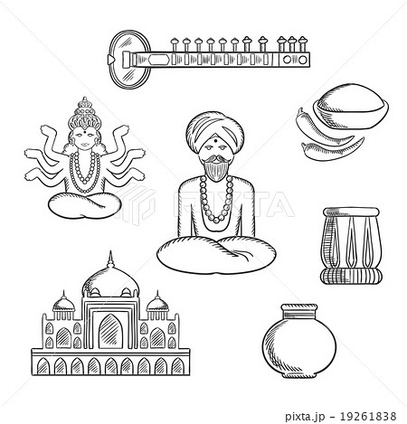 India culture and travel concept Royalty Free Vector Image