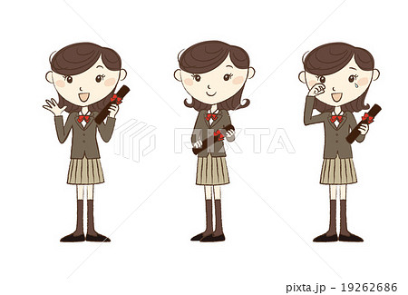 卒業証書を持つ女子高校生 19262686