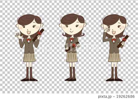 卒業証書を持つ女子高校生 19262686