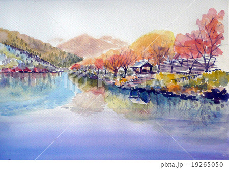 庄川の桜　スケッチ画 19265050