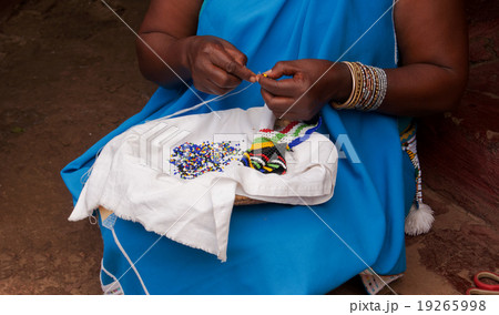 hands African woman who weaves, selective focus hands African woman who weaves, selective focus 19265998