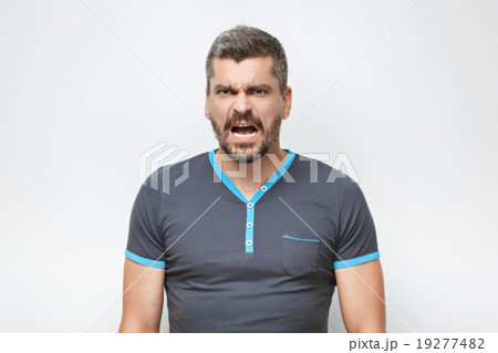 Concept for emotional man with beard 19277482