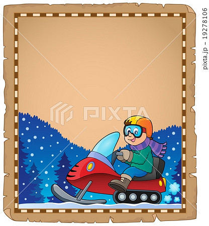 Parchment with snowmobile theme 1 19278106