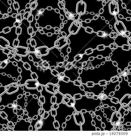 Silver chain on black.  seamless  19278309