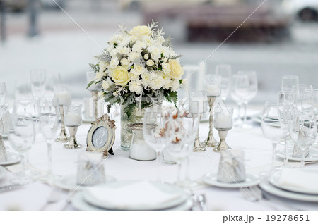 Table set for an event party or wedding reception 19278651