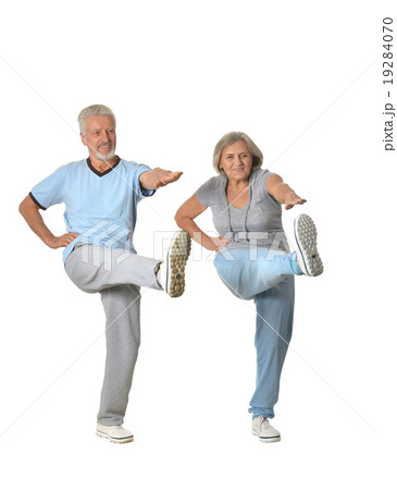 Portrait of Senior Couple Exercising 19284070