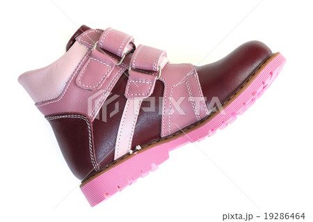 Fall shoes for little girl over white background 19286464