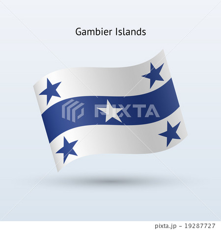 Gambier Islands flag waving form. 19287727