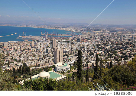 View from Mount Carmel to port and Haifa in Israel View from Mount Carmel to port and Haifa in Israel 19288006